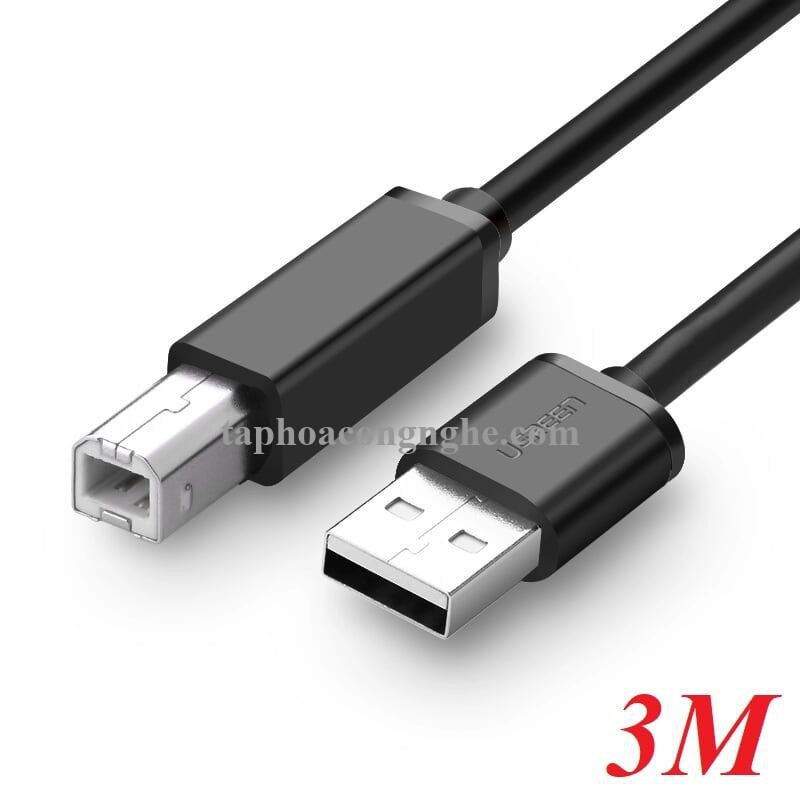 Ugreen 10328 3M màu Đen Cáp USB 2.0 sang USB B máy in US104 30010328